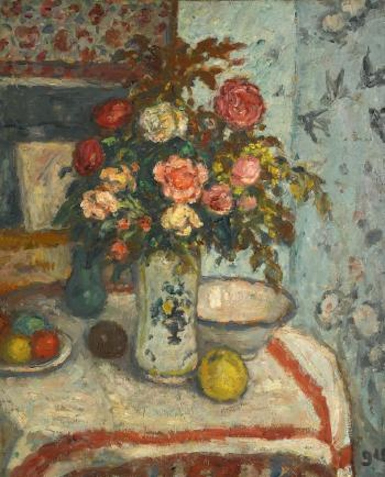 Vase De Fleurs Et Fruits by Georges d’Espagnat