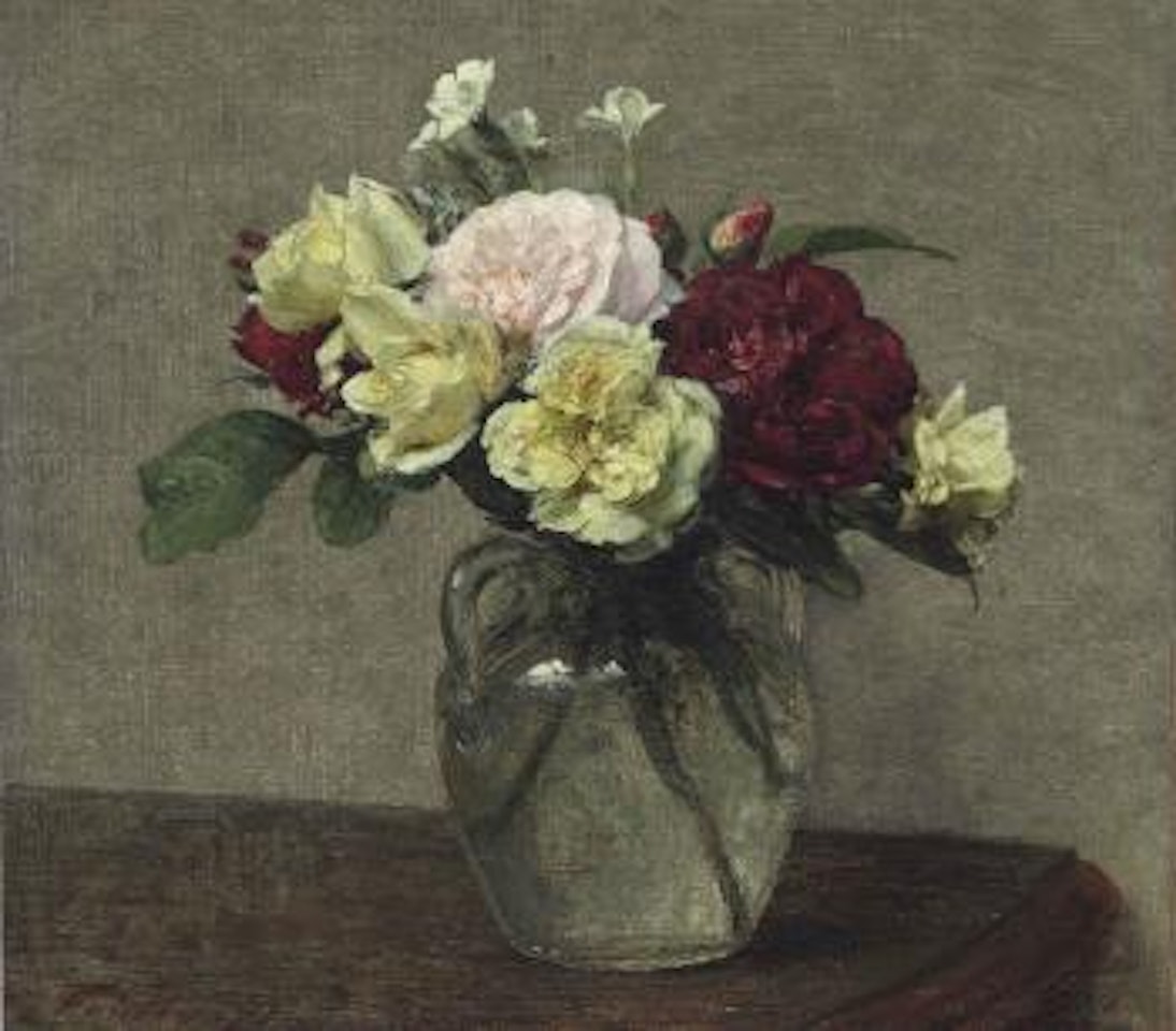 Bouquet De Roses Variées Et Œillets by Henri Fantin-Latour
