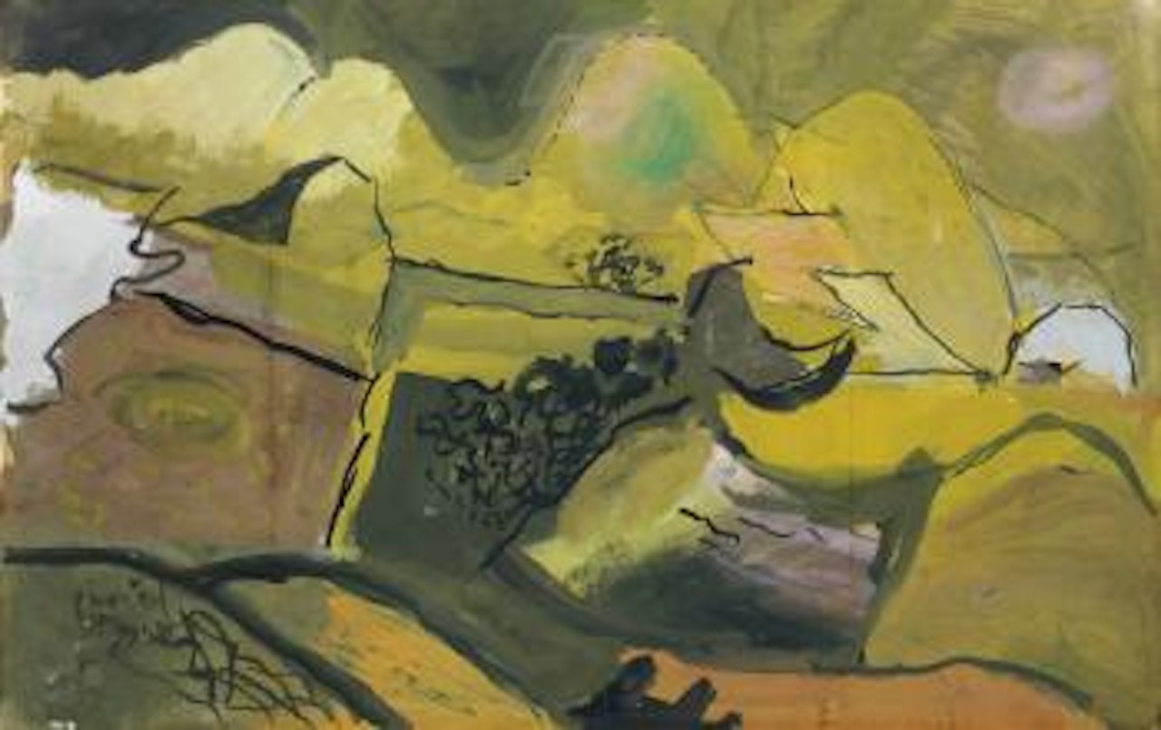 Landscape, Green, Pink And Brown by Graham Sutherland