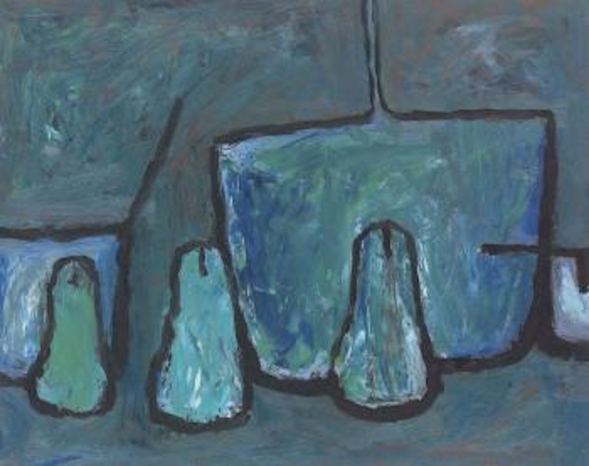 Blue Pot And Three Pears by William Scott
