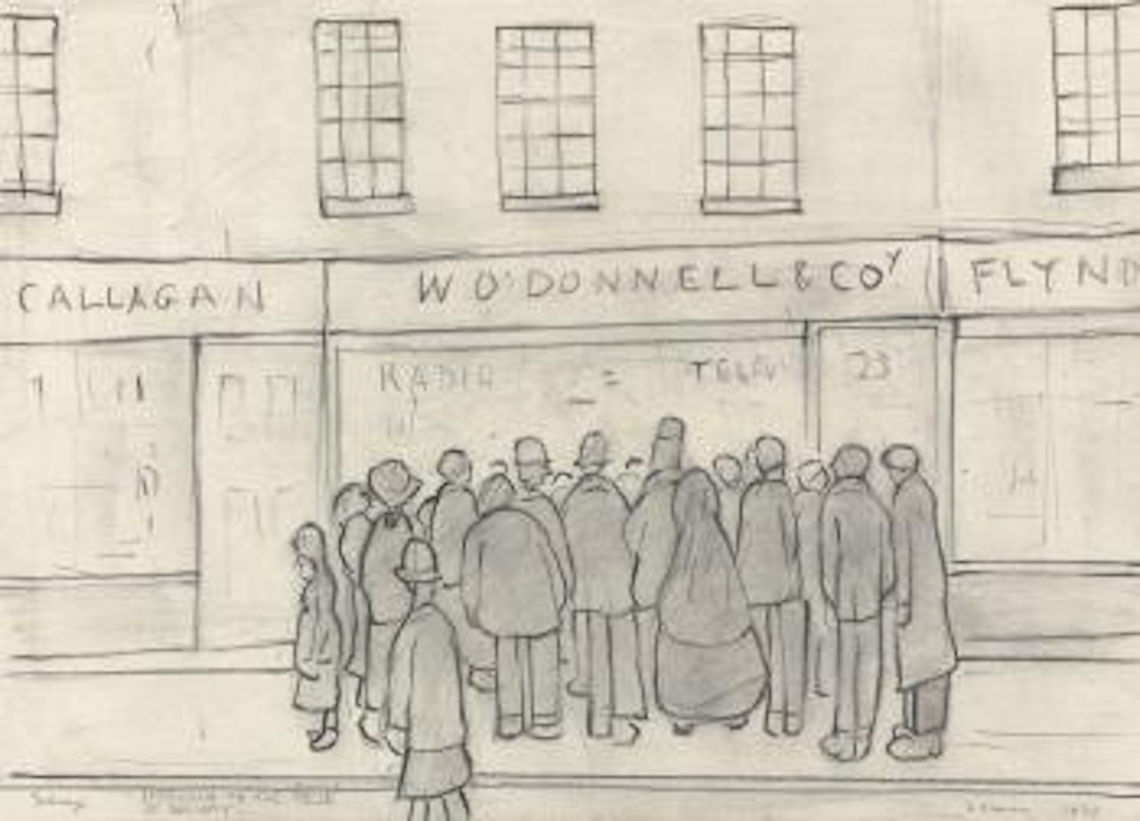 Looking At The Tele by Laurence Stephen Lowry