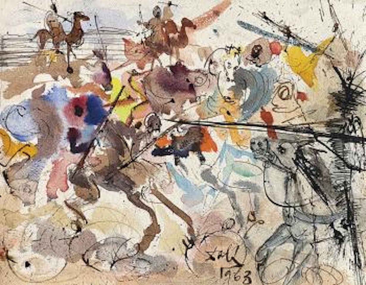 Scorgemmo Una Cinquantina Di Cavalieri..  Una Moltitudine Di Uomini a Cavallo by Salvador Dali