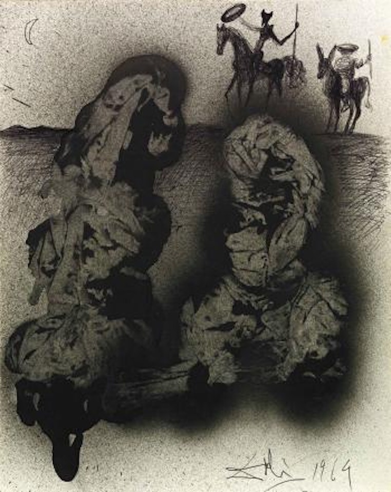 C'Erano Come Dei Lenzuoli Bianchi Che Coprivano Qualcosa by Salvador Dali