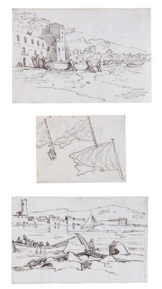 Paysages de bord de mer. Drapeaux by Claude Joseph Vernet