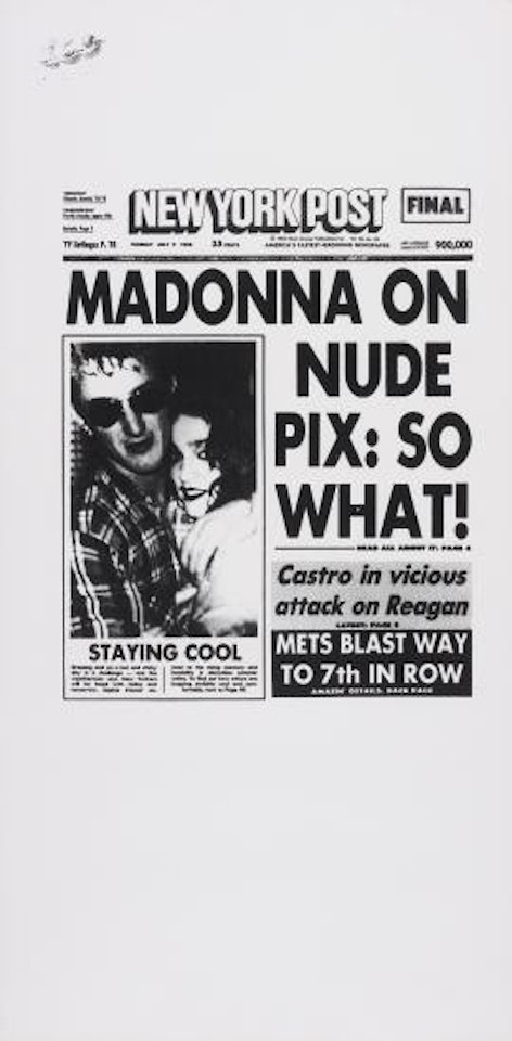 New York Post (Madonna on Nude Pix: So what!), 1985 by Andy Warhol