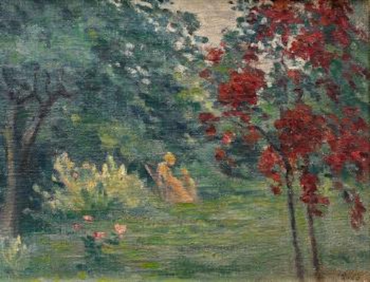 Le rosier rouge à Auvers by Maximilien Luce