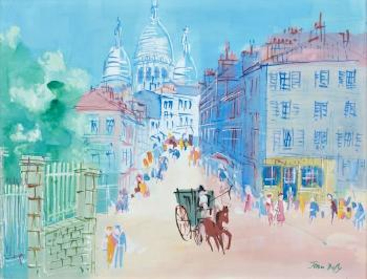 Montmartre, Rue Norvins by Jean Dufy