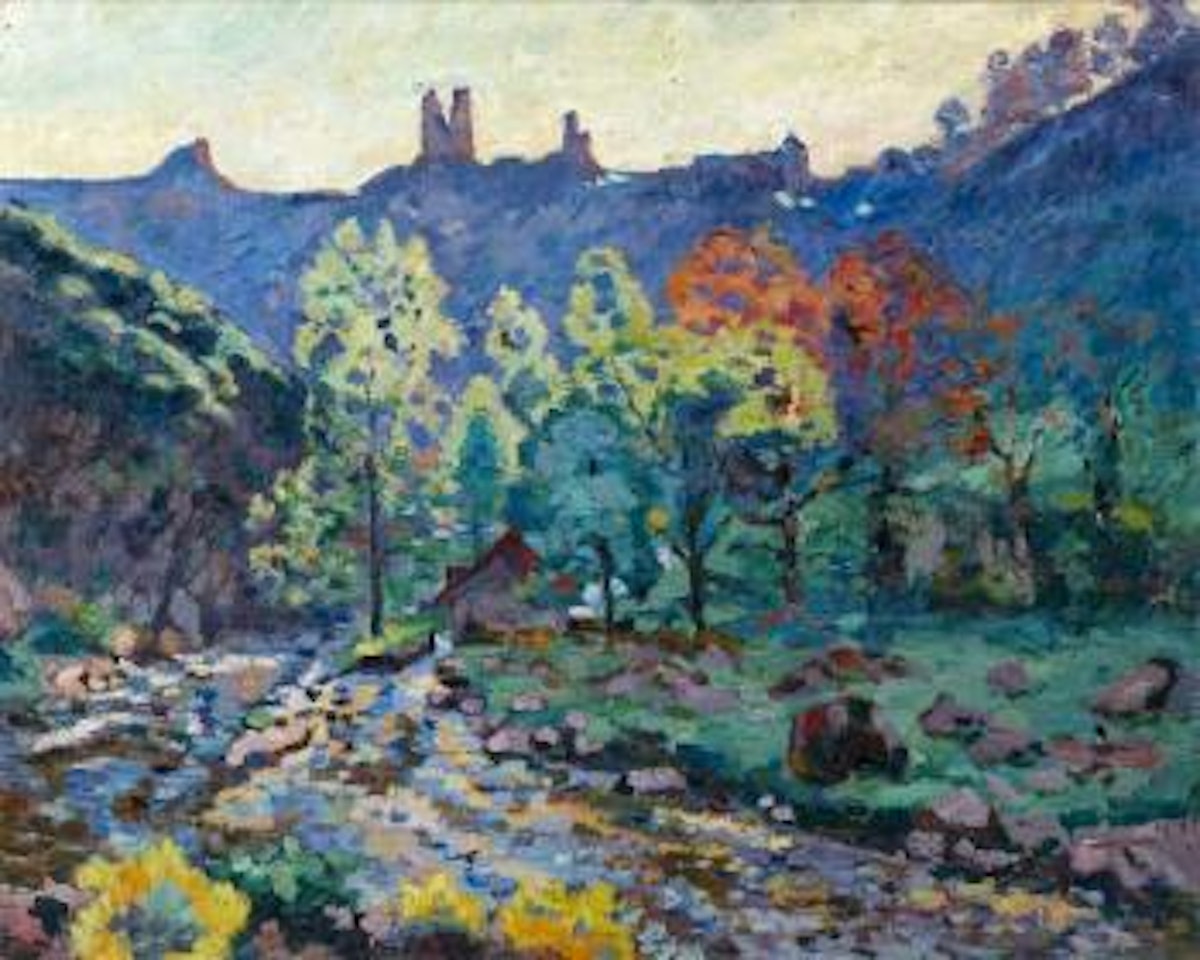 Le moulin brigand et les ruines du château de Crozant (derniers jours de mai) by Armand Guillaumin