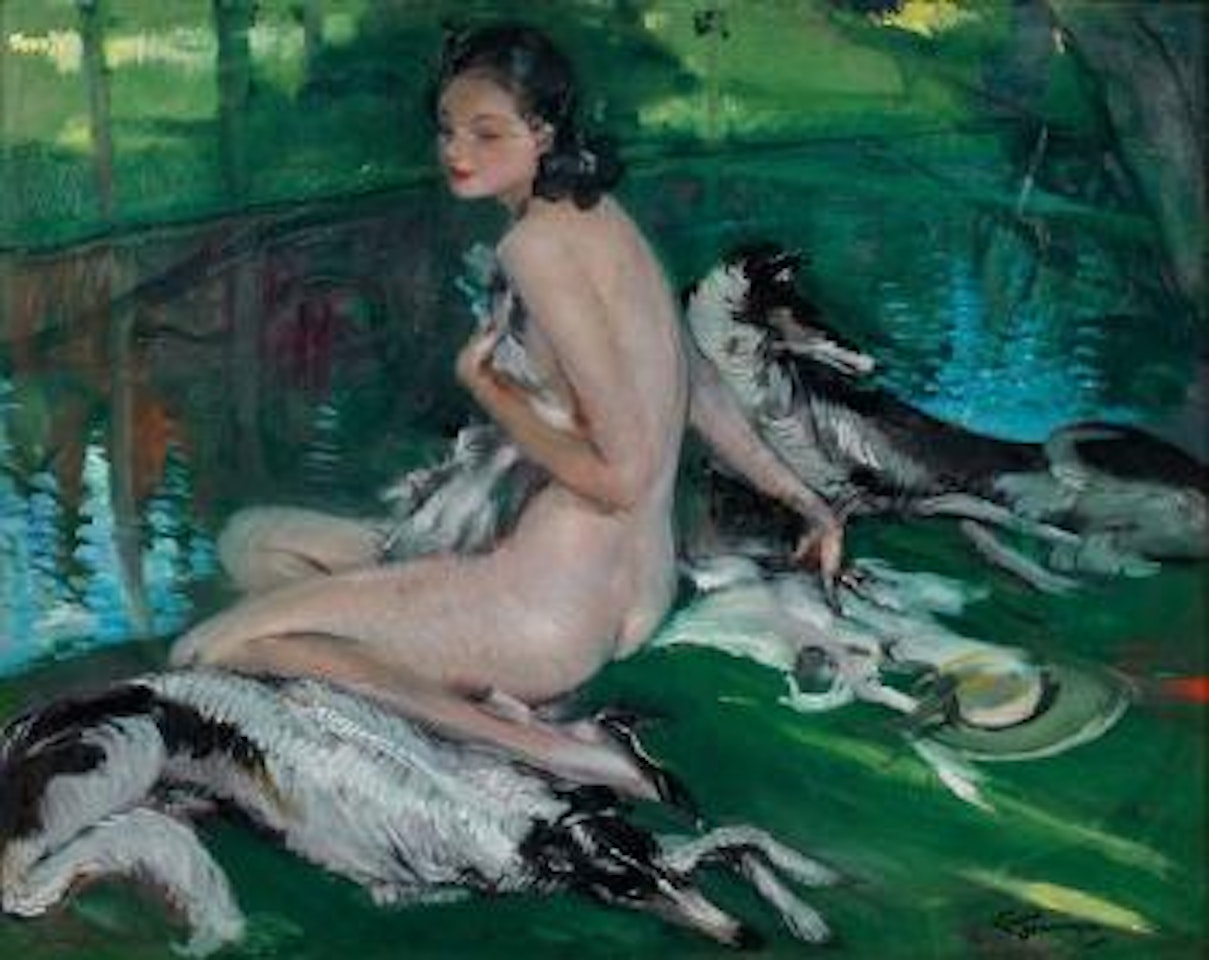Baigneuse aux lévriers by Jean Gabriel Domergue