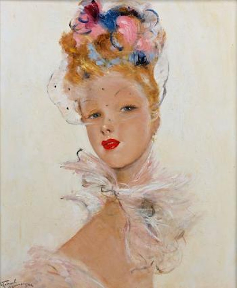 Jeune fille au ruban rose by Jean Gabriel Domergue
