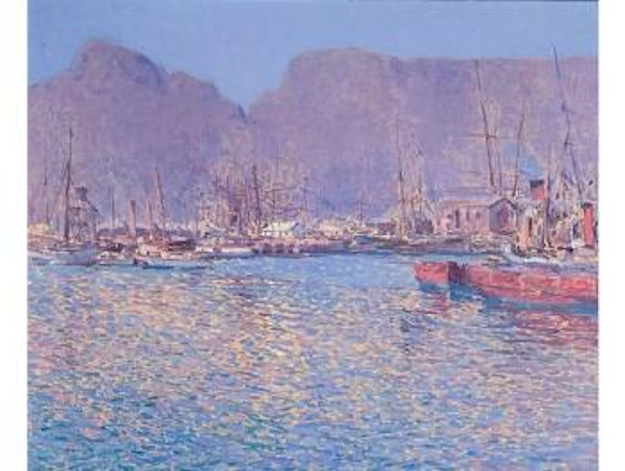 Cape Town docks and Table Bay by Robert Gwelo Goodman