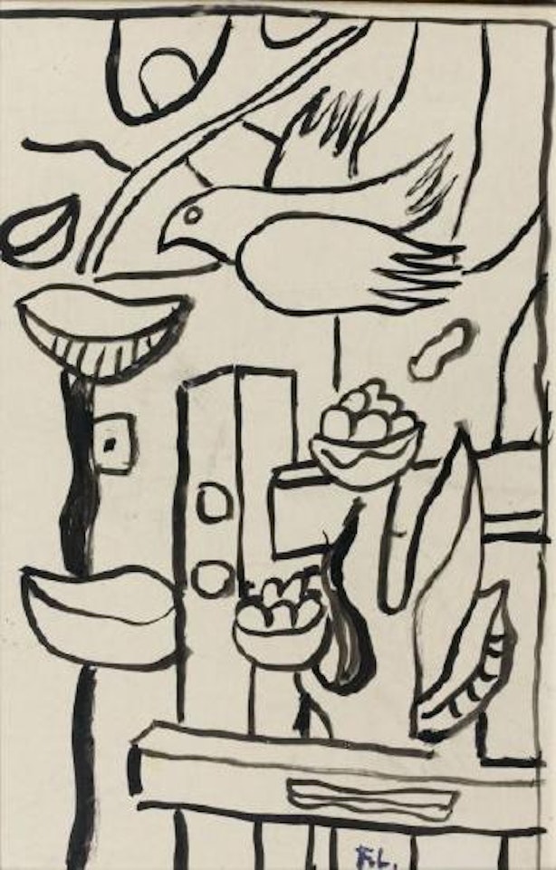 Composition à l'oiseau by Fernand Leger
