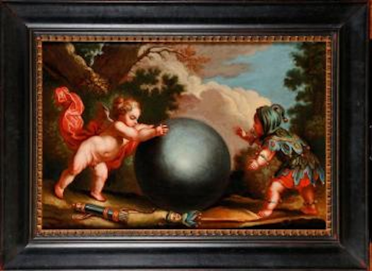 Le Cupidon et le Fou by Circle of Luca Giordano