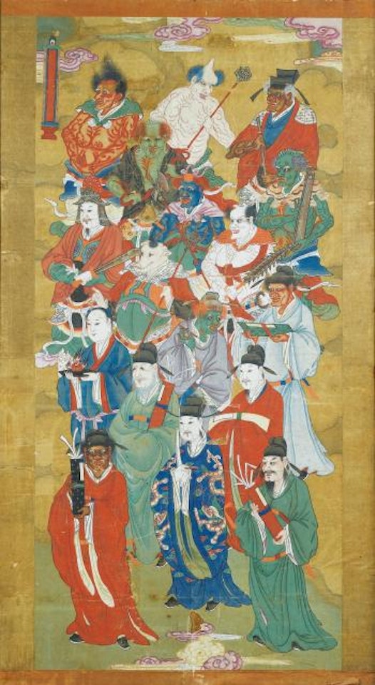 Peinture représentant les 18 gardiens, Shuilu Hua by Chinese School