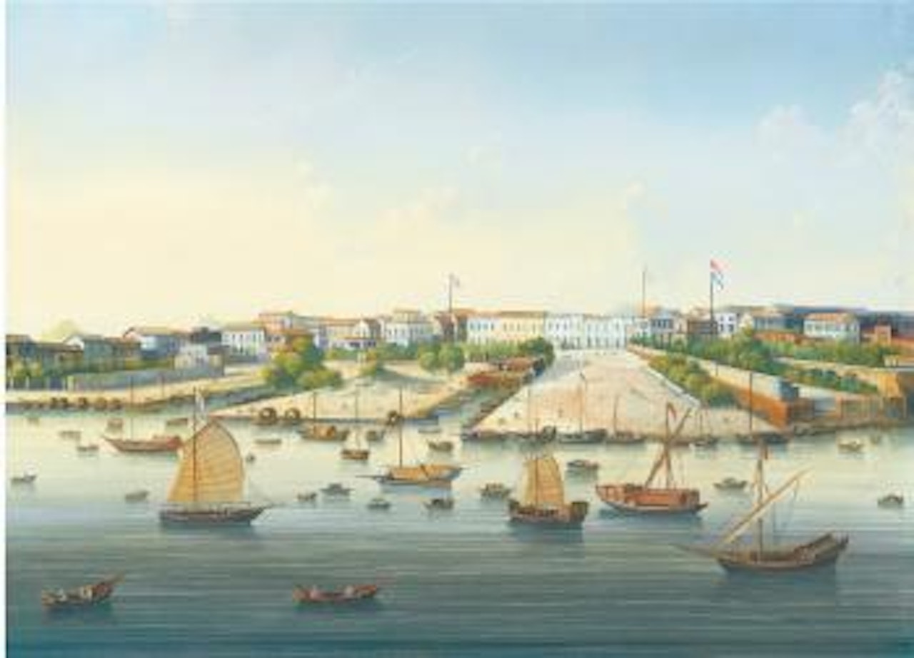 Vue de Canton by Chinese School