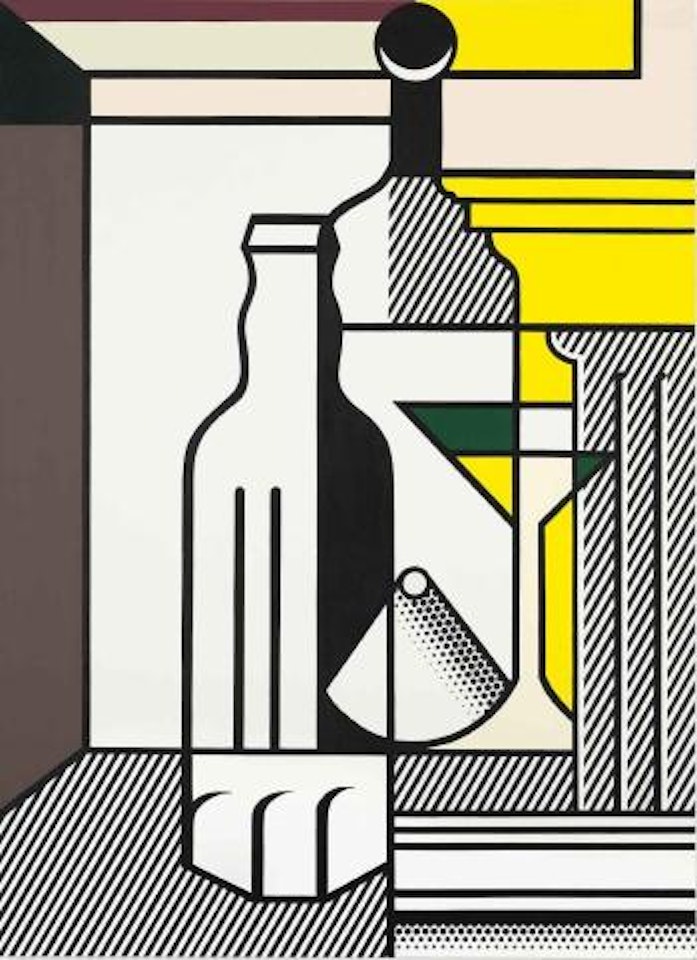 Purist Painting With Bottles by Roy Lichtenstein