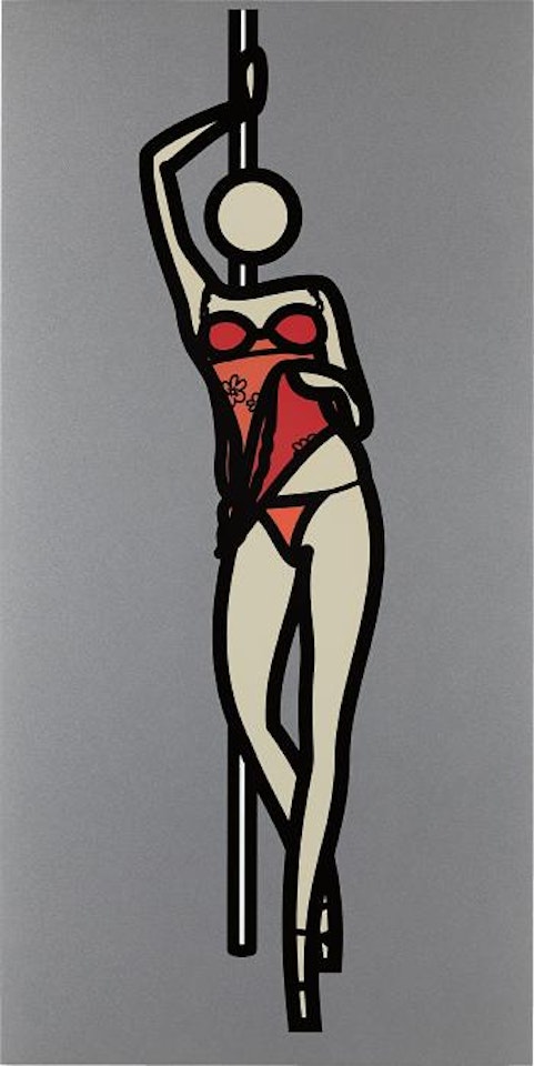 This is Shahnoza (silver) by Julian Opie