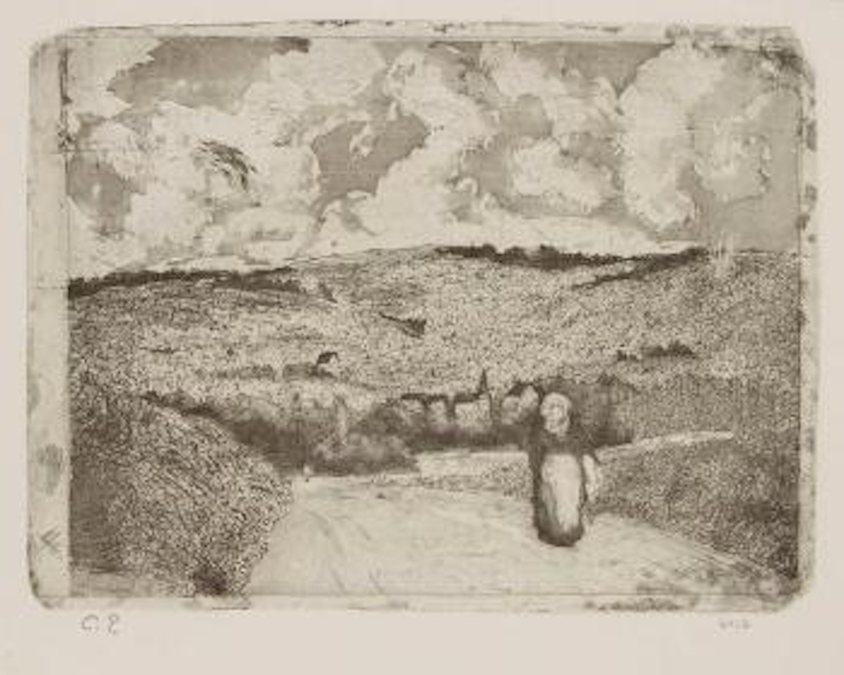 La Femme sur la route by Camille Pissarro