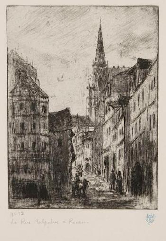 La Rue Malpalue, à Rouen by Camille Pissarro