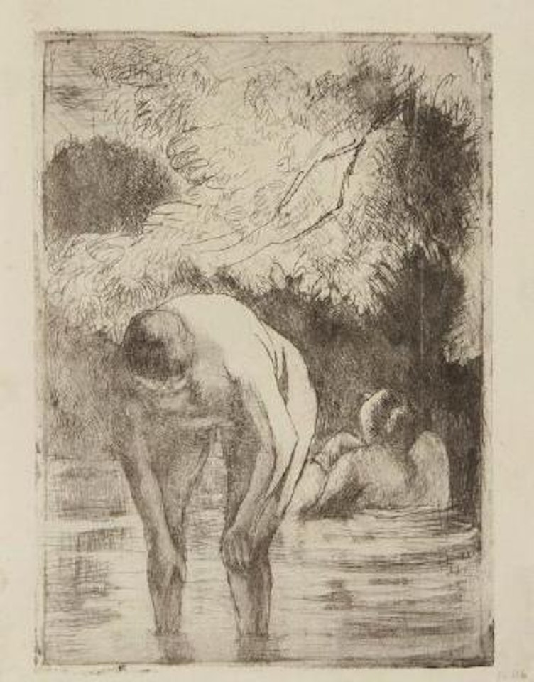 Les Deux baigneuses by Camille Pissarro
