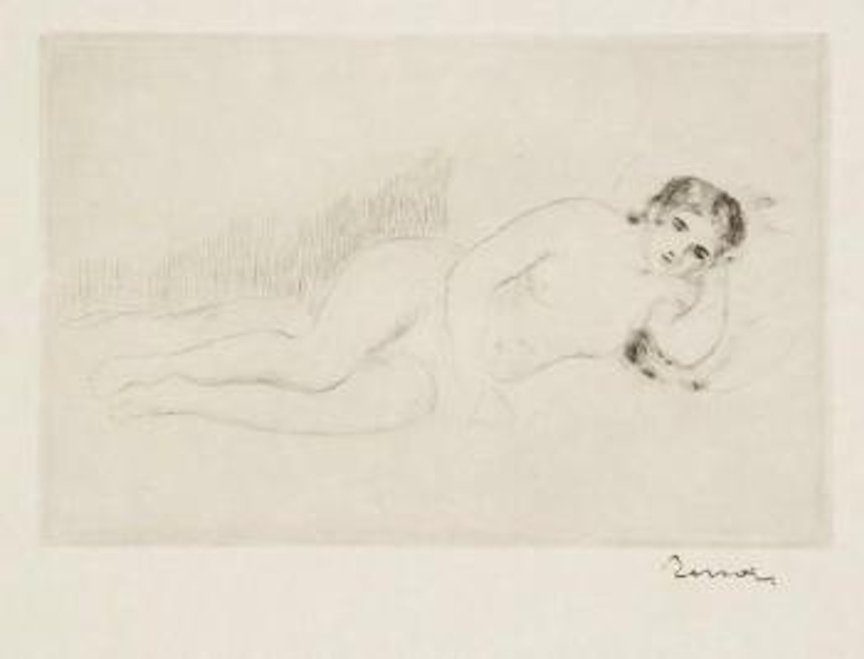 Femme nue couchée tournée à droite by Pierre-Auguste Renoir