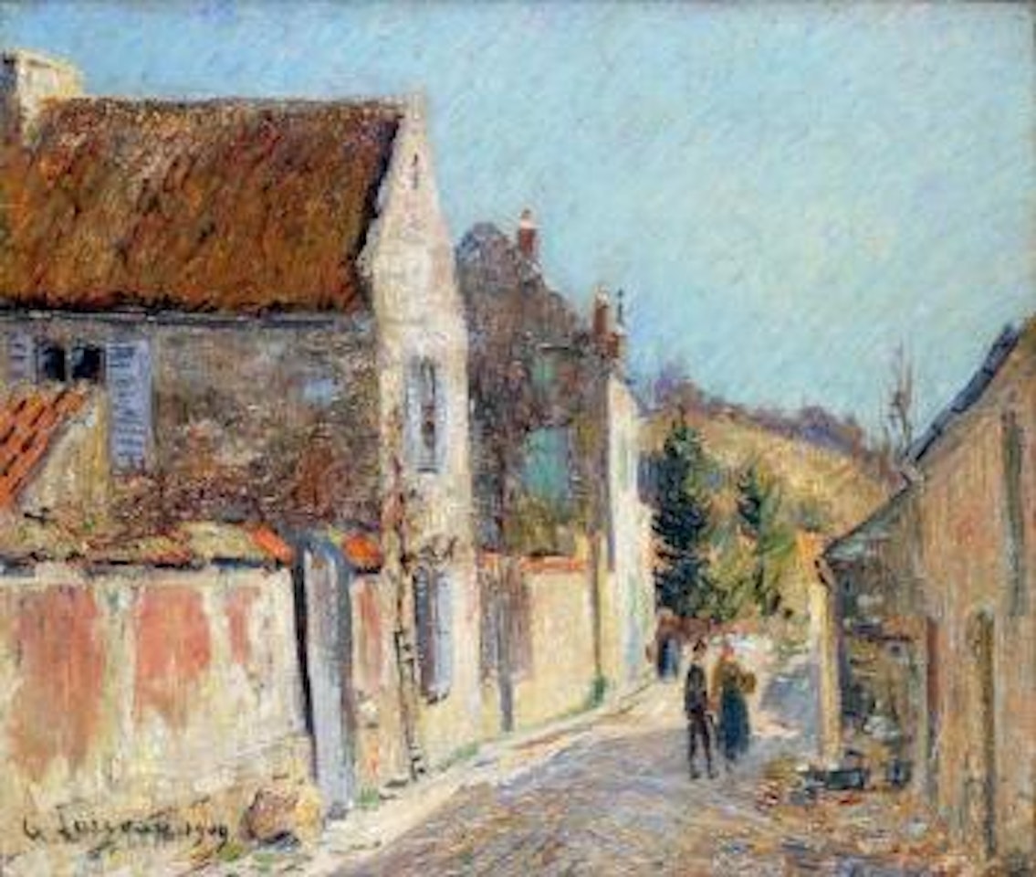 Rue de village animée by Gustave Loiseau