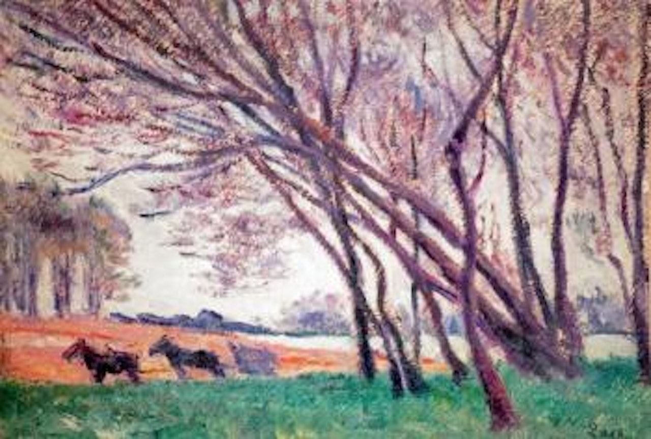 Attelage dans le champ en bord de Loire à Saint-Ay by Maximilien Luce