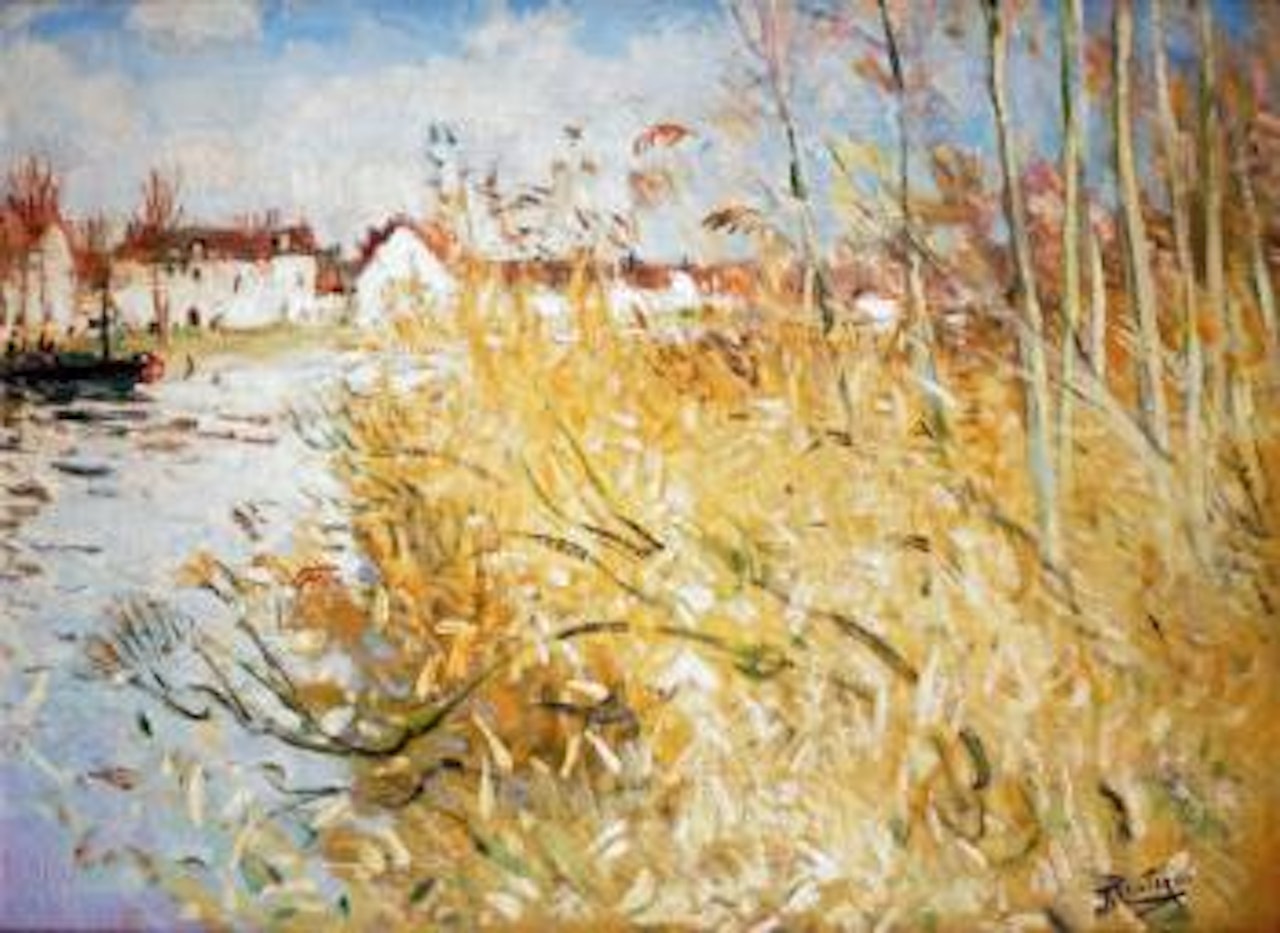 Bord de rivière en automne à Misy-sur-Yonne by Pierre Eugène Montezin