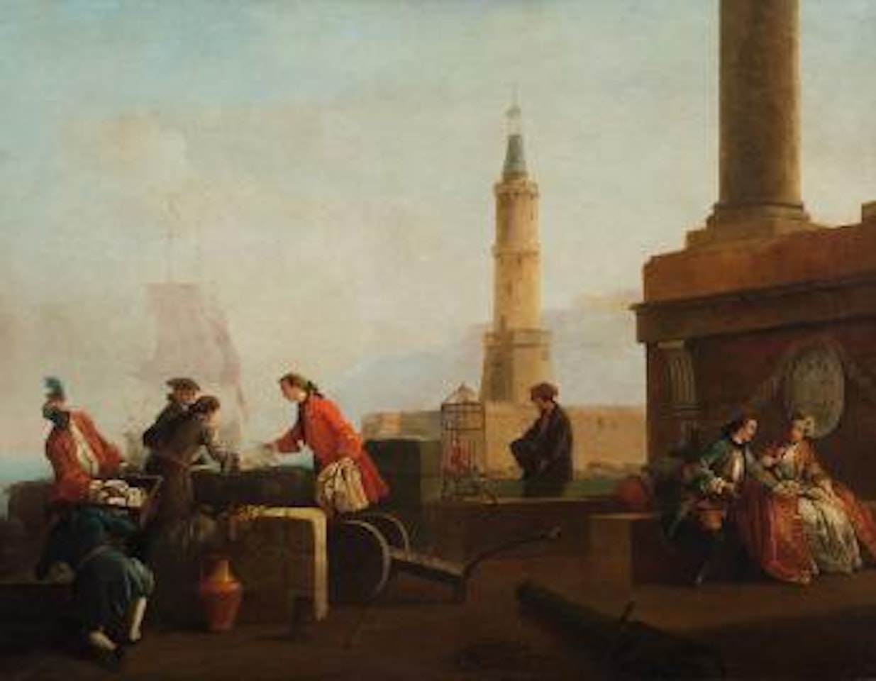 Il molo di Napoli con la lanterna by Carlo Bonavia