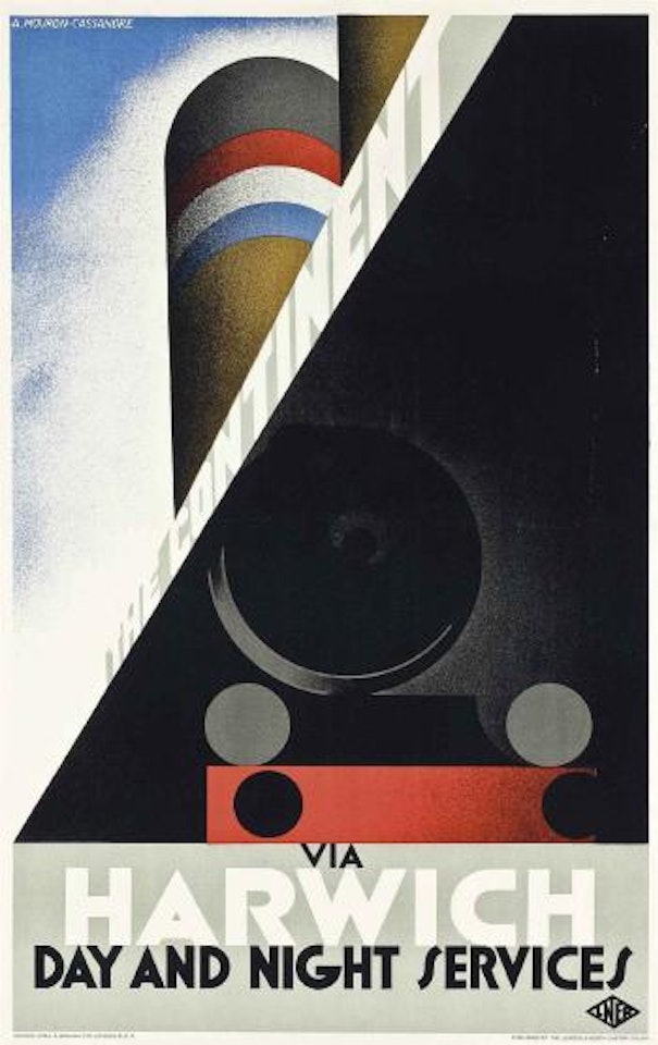 The Continent Via Harwich by Cassandre (Adolphe Jean-Marie Mouron)
