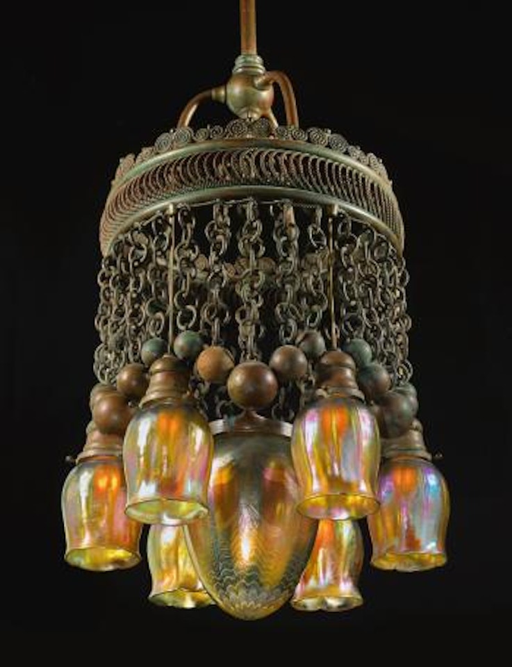 Six-light Moorish Chandelier by Tiffany Studios
