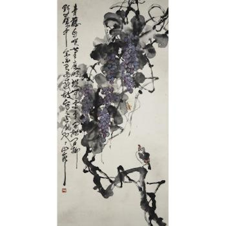 Grape Vines, Bird and Insect by Ding Yanyong