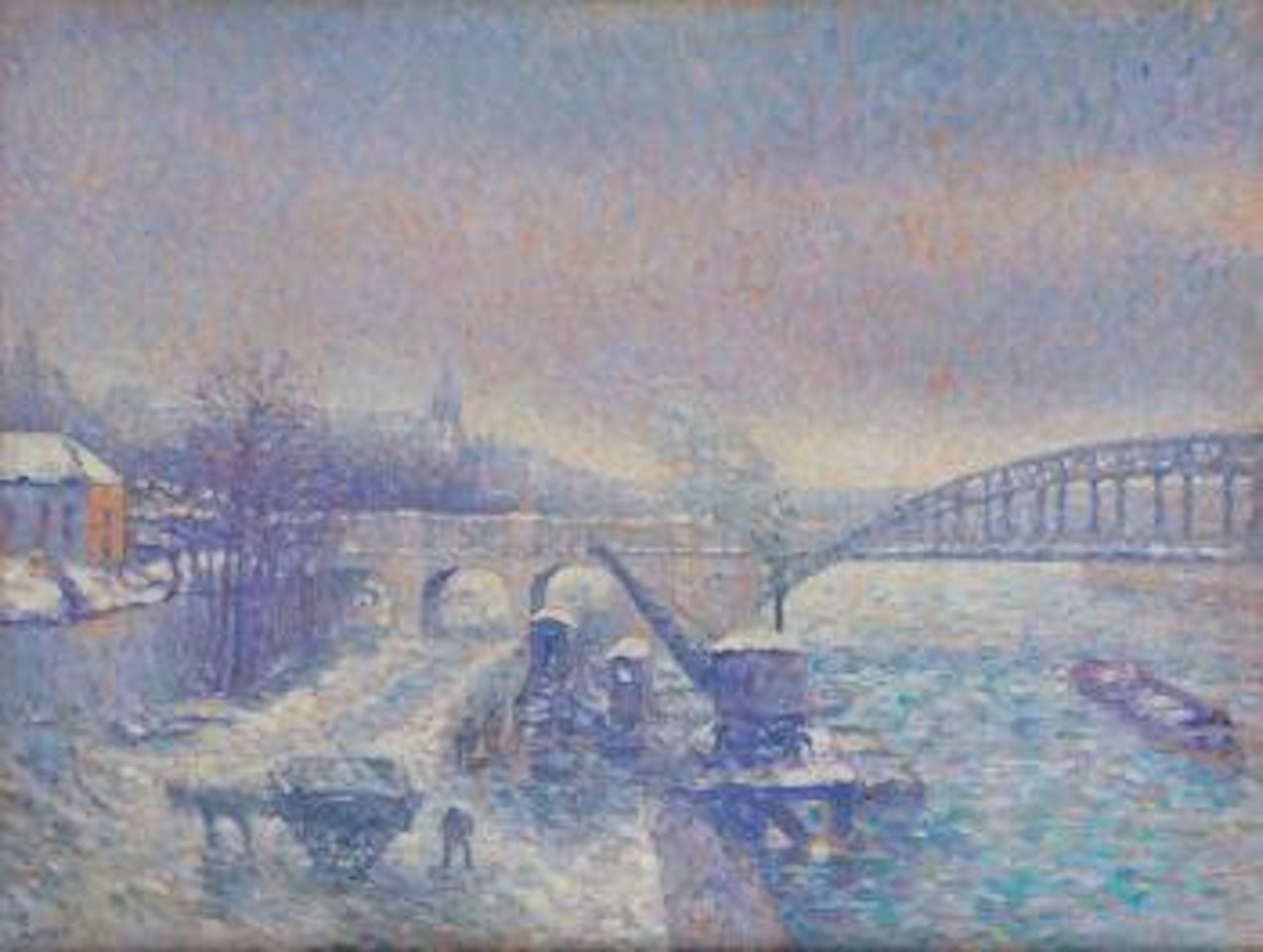 Paris, les quais de la Seine sous la neige by Maximilien Luce
