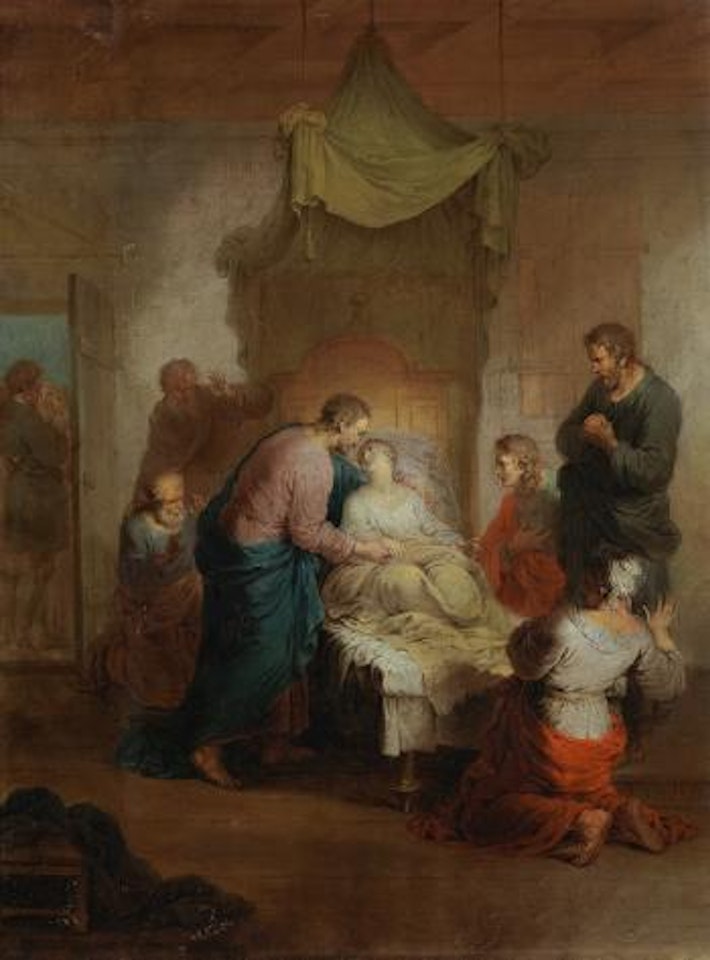Christus besucht die Tochter des Jairus by Januarius Johann Rasso Zick