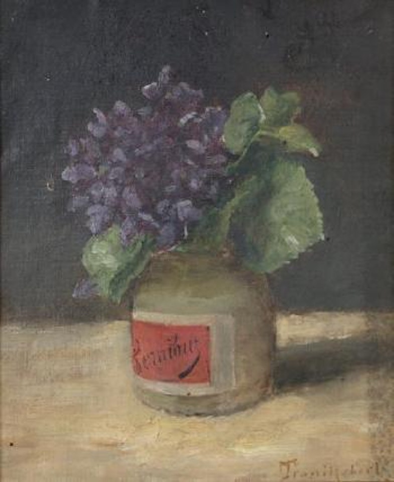 Bouquet de violettes dans un pot by Paul Désiré Trouillebert