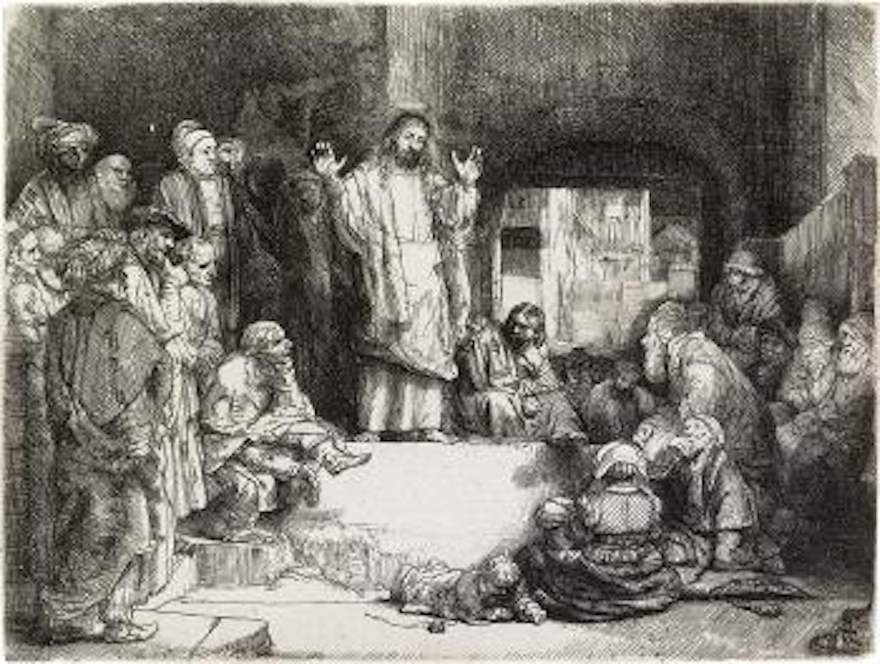 Christ Preaching (La Petite Tombe) by Attributed to Rembrandt Harmensz van Rijn