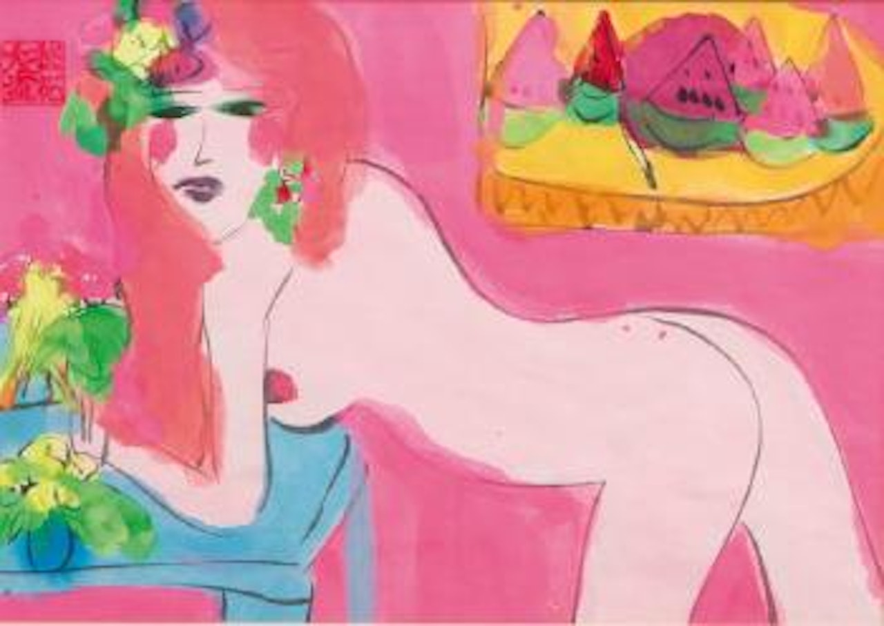 Akt mit Früchten by Walasse Ting