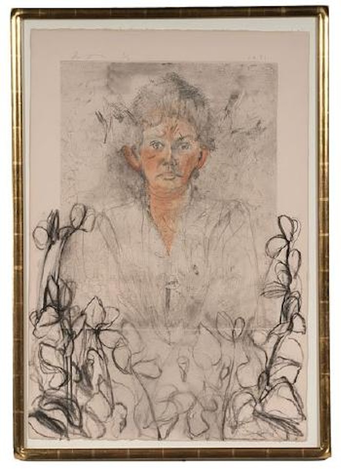 Nancy outside by Jim Dine