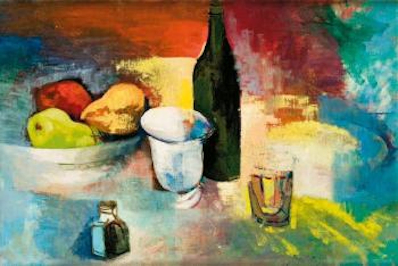 Nature morte aux fruits et à la bouteille by Jean Dufy