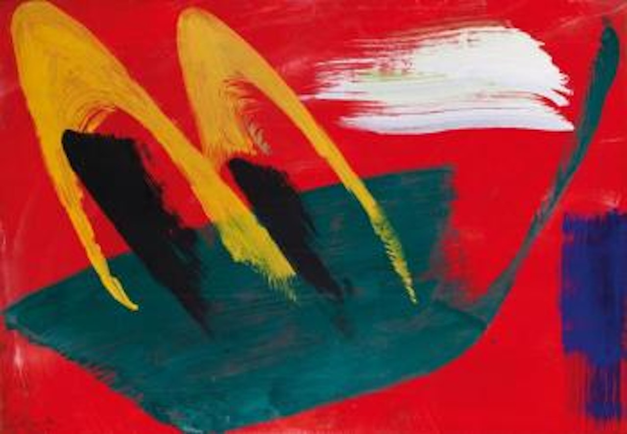 Composition sur fond rouge by Gerard Schneider