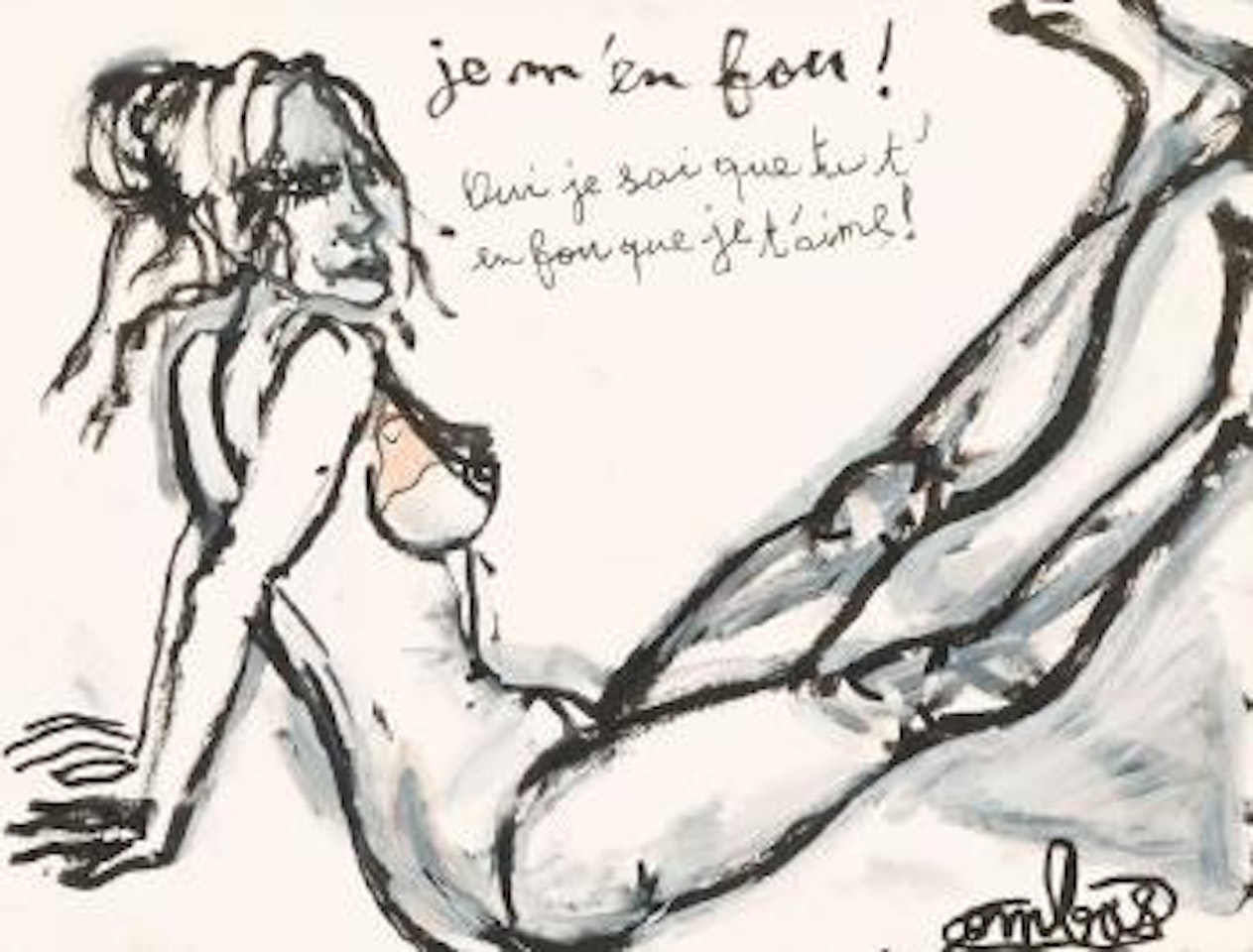 Je m'en fous ! Oui je sai que tu t'en fou que je t'aime by Robert Combas