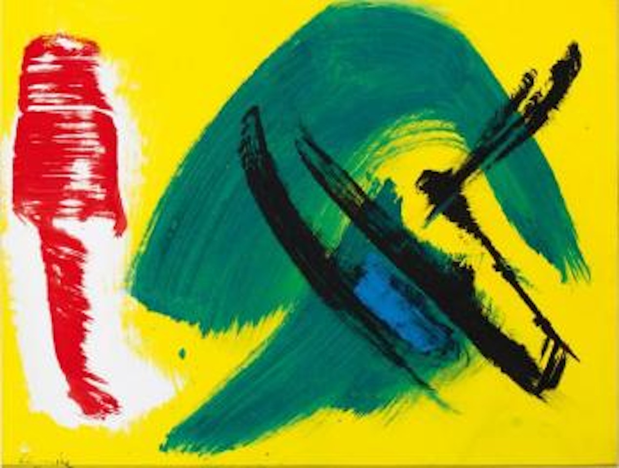 Composition fond jaune by Gerard Schneider