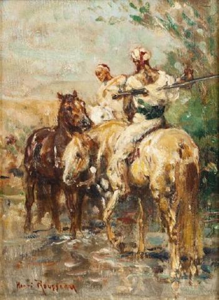 Le repos des chevaux by Henri Émilien Rousseau