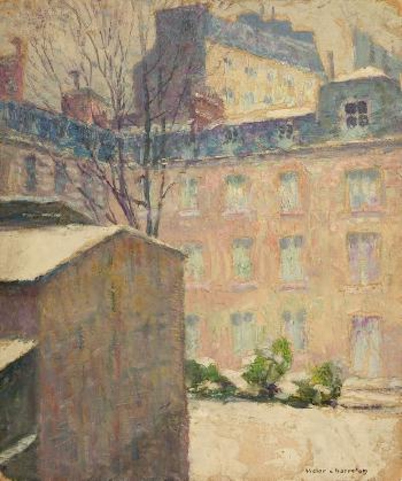 Cour sous la neige by Victor Charreton