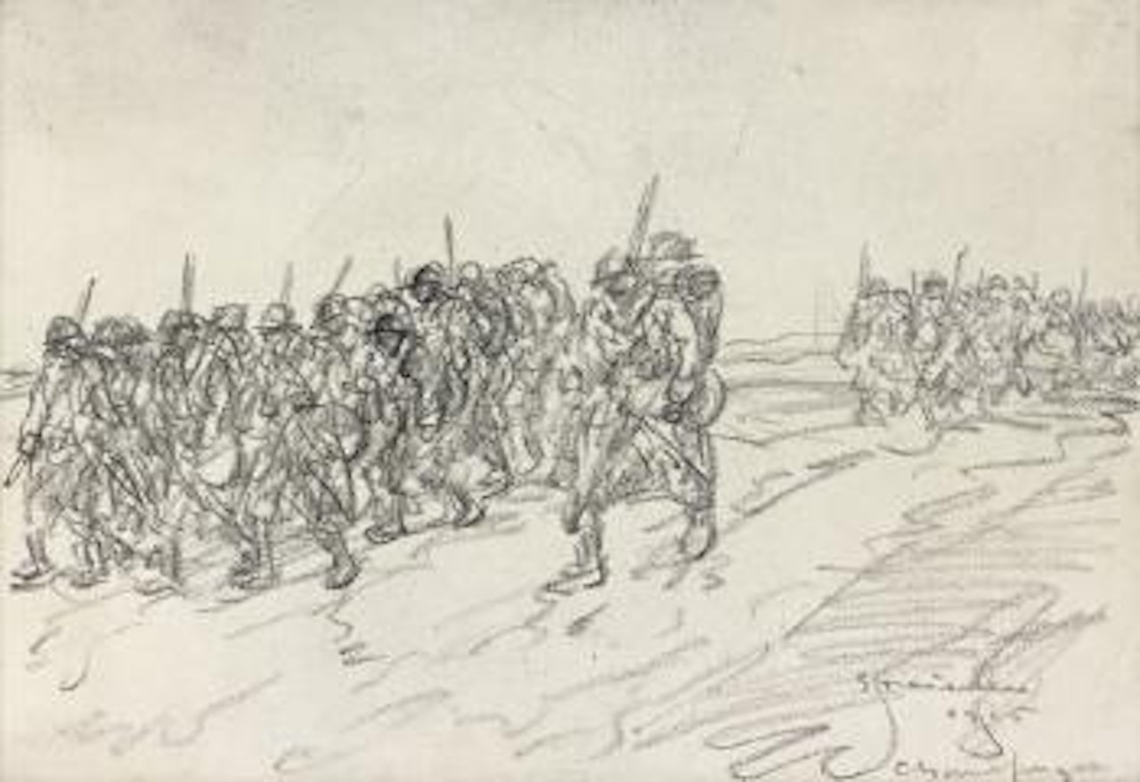 Troupe montant au front by Théophile Alexandre Steinlen