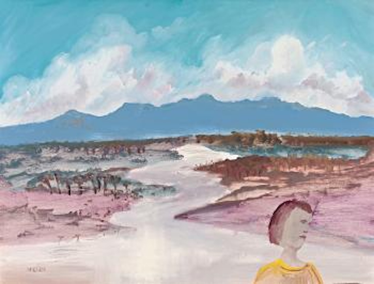 Figure and landscape by Sidney Nolan