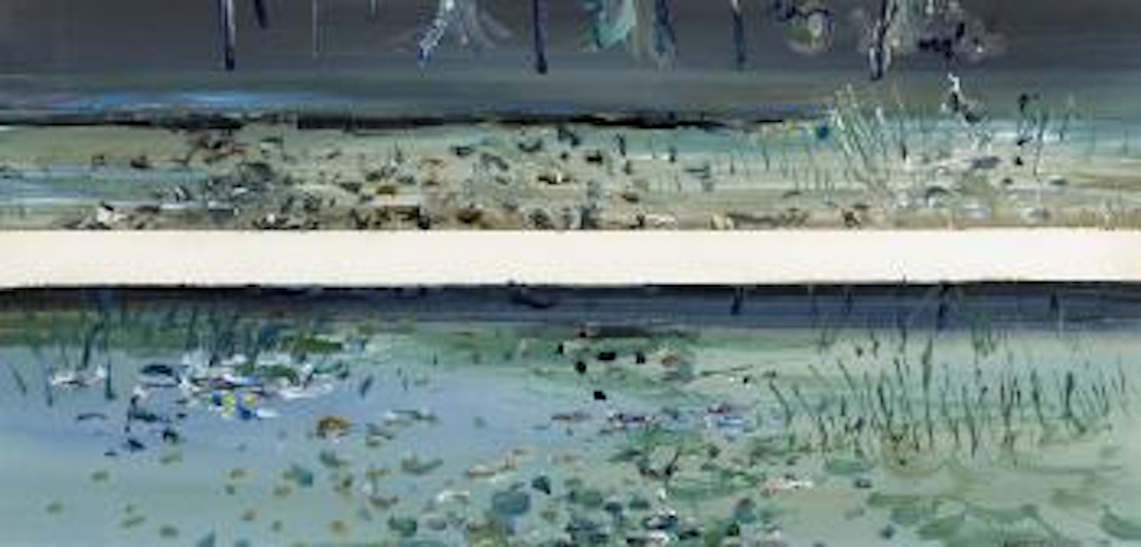 Reeds, botanic gardens lake V by Frederick Ronald Williams