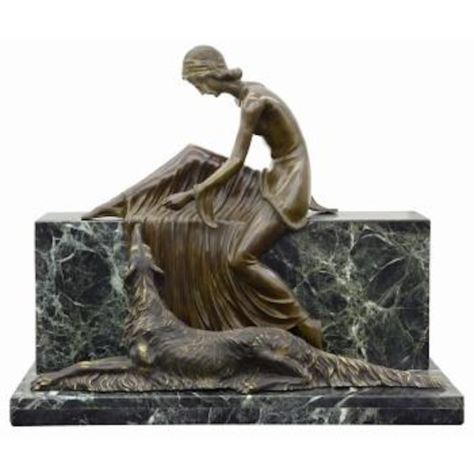 Lady and Greyhound by Demetre Chiparus