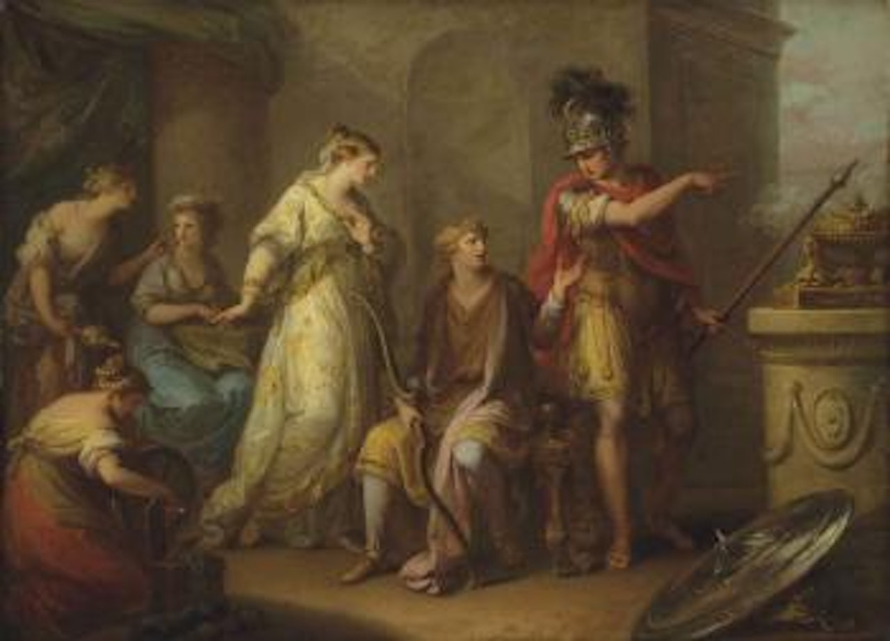 Hector upbraiding Paris for his retreat from battle by Angelica Kauffmann