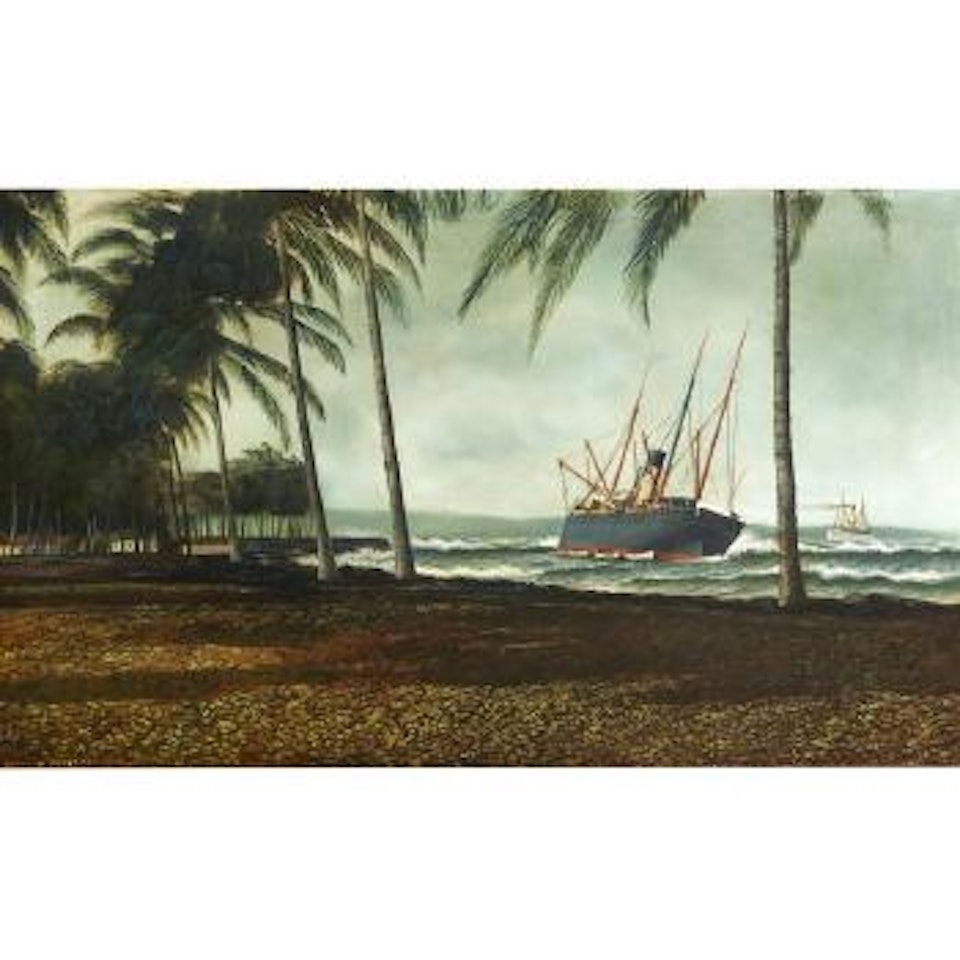 The Ship Hero aground off a tropical Beach by Antonio Jacobsen